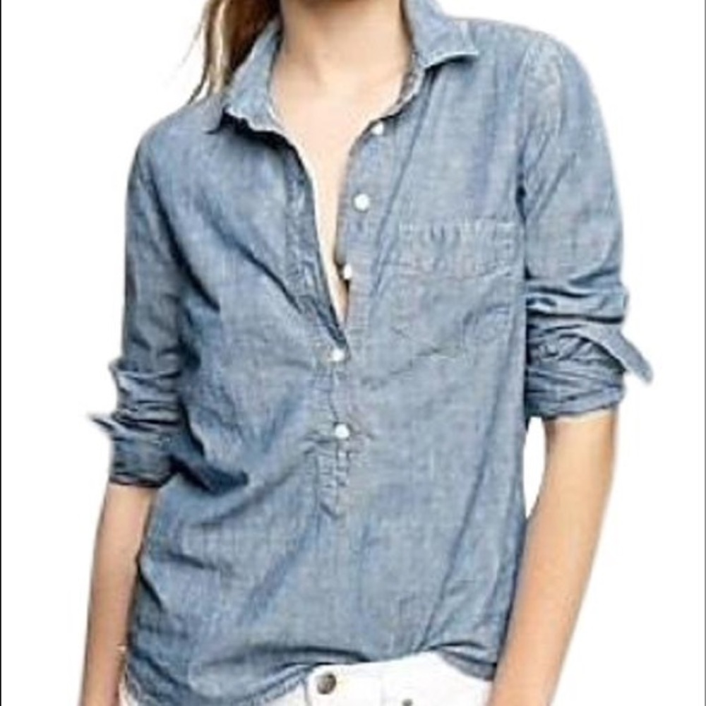 J. Crew Chambray Pullover Button Down Top | 2 - image 1
